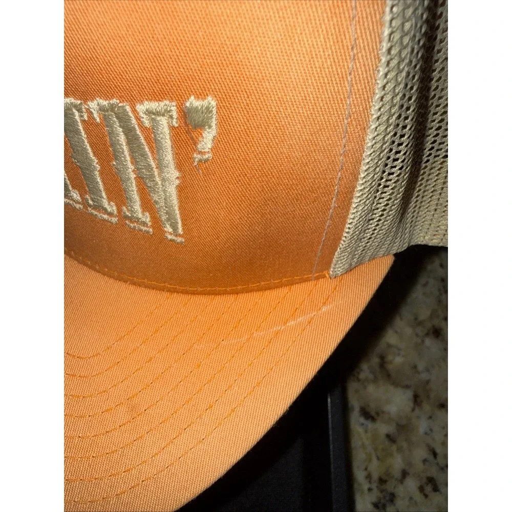 Dale Brisby Just Ranchin' Adjustable Snapback Hat One Size Orange Tan.‎ 5274